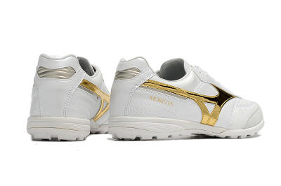 Mizuno Morelia Sala Japn TF Artificial Turf Soccer Shoes - White/Gold