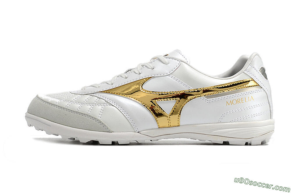Mizuno Morelia Sala Japn TF Artificial Turf Soccer Shoes - White/Gold 2