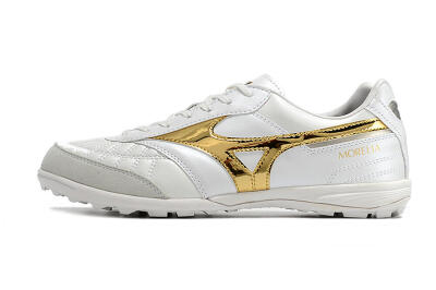 Mizuno Morelia Sala Japn TF Artificial Turf Soccer Shoes - White/Gold