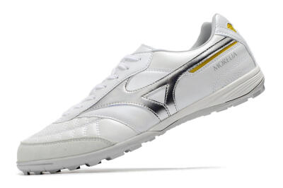 Mizuno Morelia Sala Japan TF Artificial Turf Soccer Shoes - White/Silver/Yellow