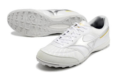 Mizuno Morelia Sala Japan TF Artificial Turf Soccer Shoes - White/Silver/Yellow