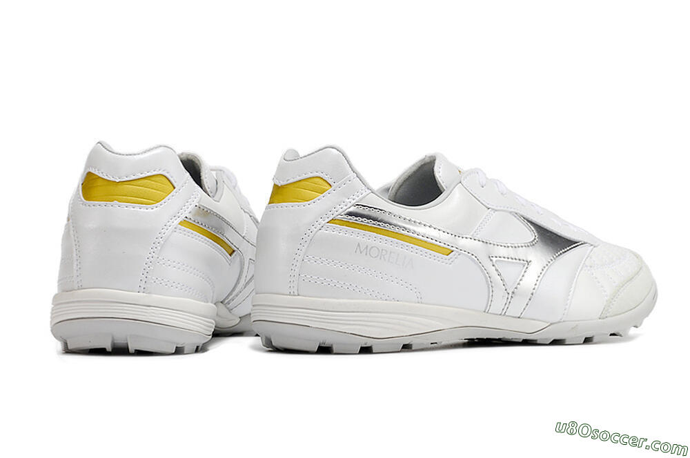 Mizuno Morelia Sala Japan TF Artificial Turf Soccer Shoes - White/Silver/Yellow 6