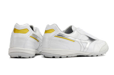 Mizuno Morelia Sala Japan TF Artificial Turf Soccer Shoes - White/Silver/Yellow