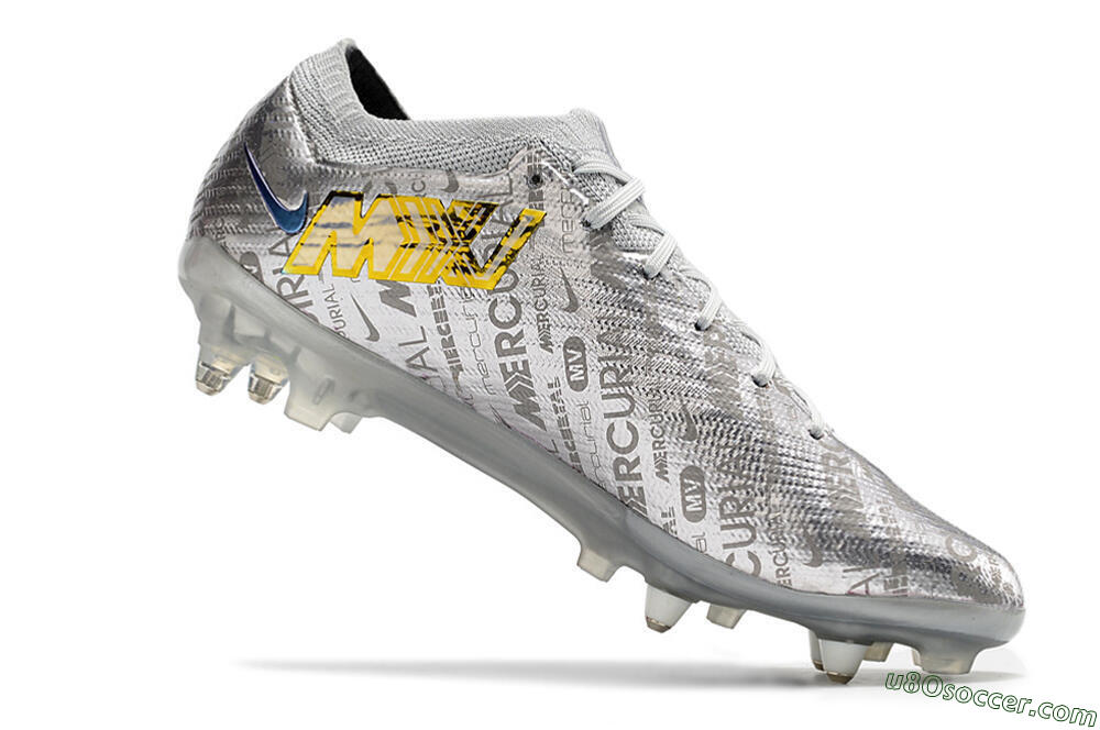 Nike Air Zoom Mercurial Vapor 15 Elite SG Soft Ground Soccer Cleats - Silver/Gold 4