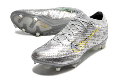 Nike Air Zoom Mercurial Vapor 15 Elite SG Soft Ground Soccer Cleats - Silver/Gold
