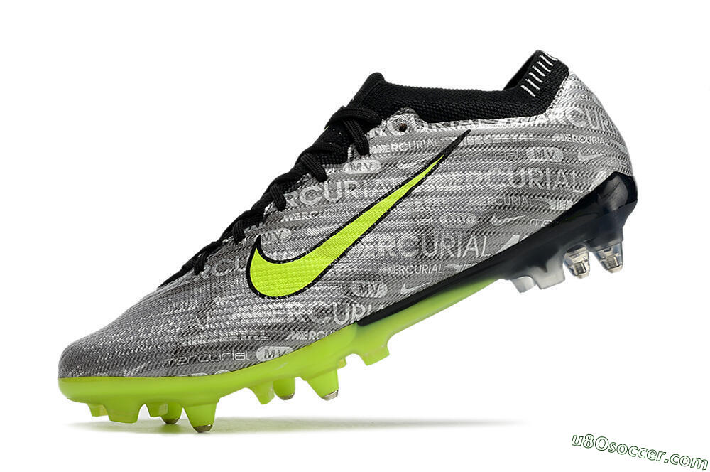 Nike Air Zoom Mercurial Vapor 15 Elite SG Soft Ground Soccer Cleats - Silver/Green/Black 4