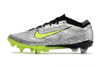 Nike Air Zoom Mercurial Vapor 15 Elite SG Soft Ground Soccer Cleats - Silver/Green/Black