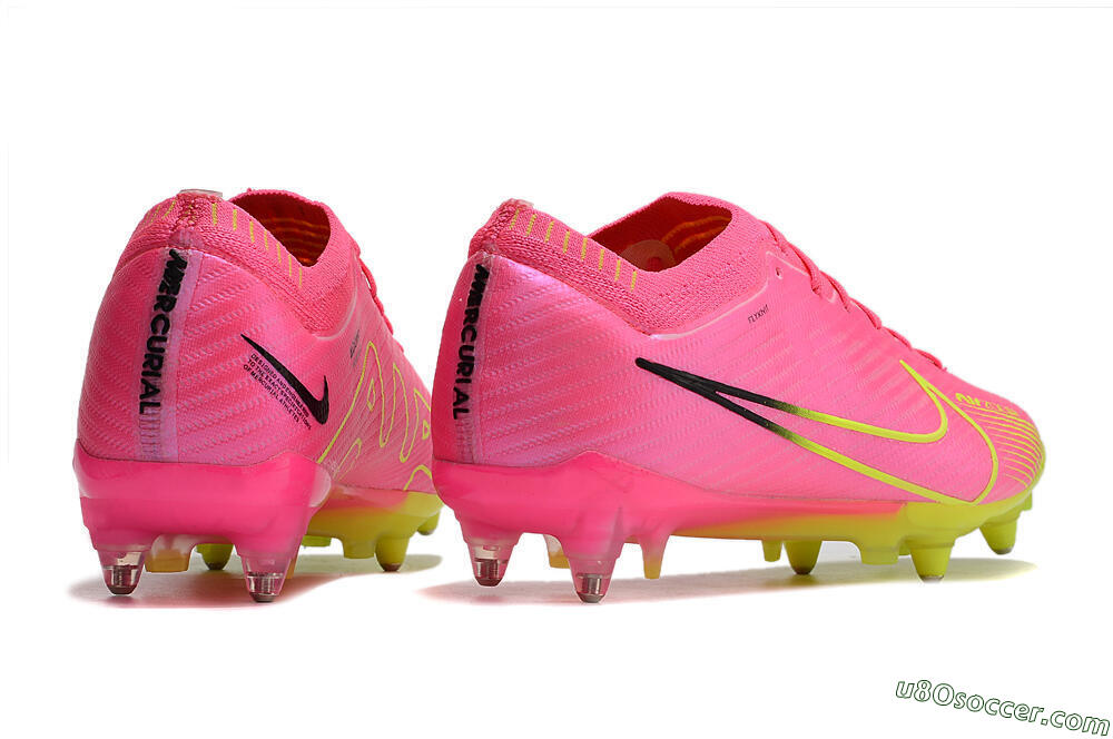 Nike Air Zoom Mercurial Vapor 15 Elite SG Soft Ground Soccer Cleats - Pink/Green/Black 6