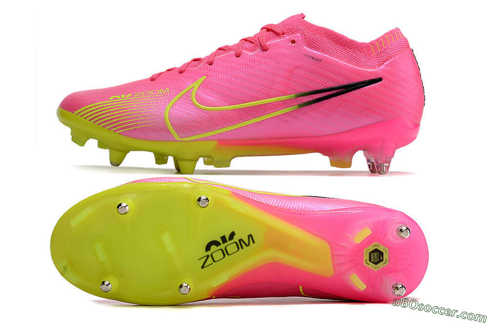 Nike Air Zoom Mercurial Vapor 15 Elite SG Soft Ground Soccer Cleats - Pink/Green/Black 0
