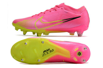 Nike Air Zoom Mercurial Vapor 15 Elite SG Soft Ground Soccer Cleats - Pink/Green/Black