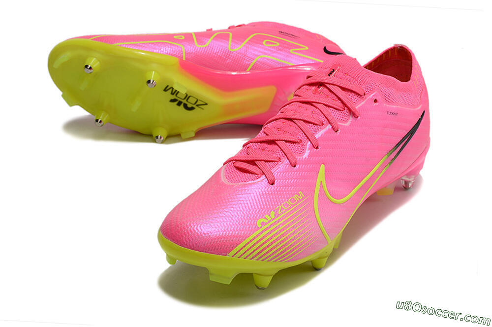 Nike Air Zoom Mercurial Vapor 15 Elite SG Soft Ground Soccer Cleats - Pink/Green/Black 3