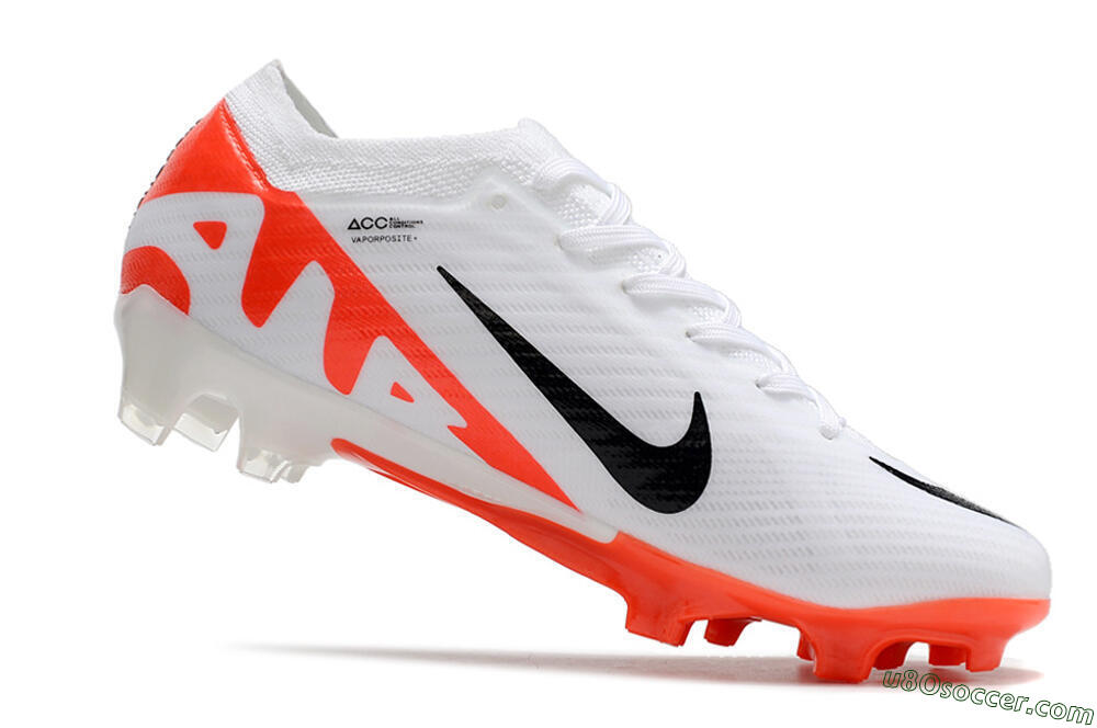 Nike Air Zoom Mercurial Vapor 15 Elite FG Firm Ground Soccer Cleats - White/Black/Red 4