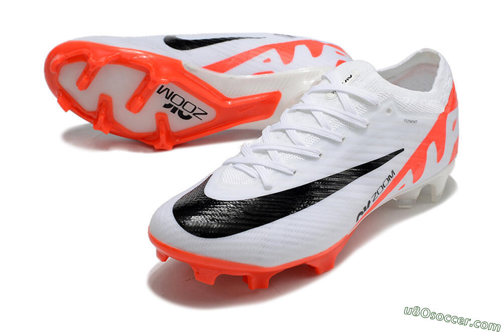 Nike Air Zoom Mercurial Vapor 15 Elite FG Firm Ground Soccer Cleats - White/Black/Red 3