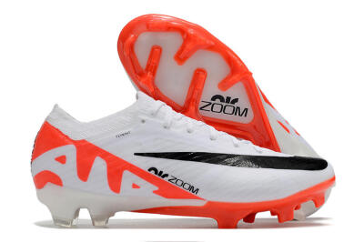Nike Air Zoom Mercurial Vapor 15 Elite FG Firm Ground Soccer Cleats - White/Black/Red