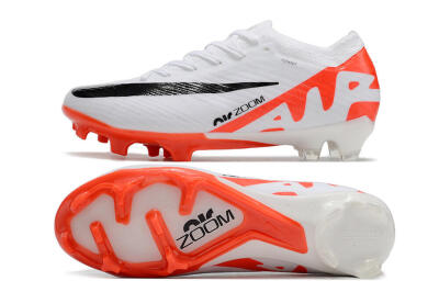 Nike Air Zoom Mercurial Vapor 15 Elite FG Firm Ground Soccer Cleats - White/Black/Red