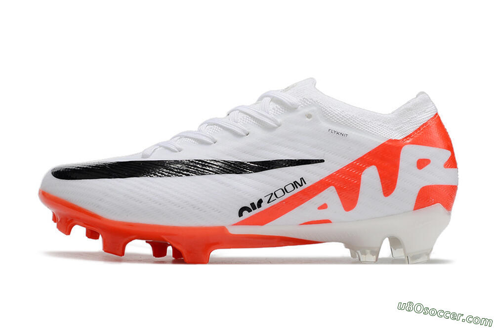 Nike Air Zoom Mercurial Vapor 15 Elite FG Firm Ground Soccer Cleats - White/Black/Red 2