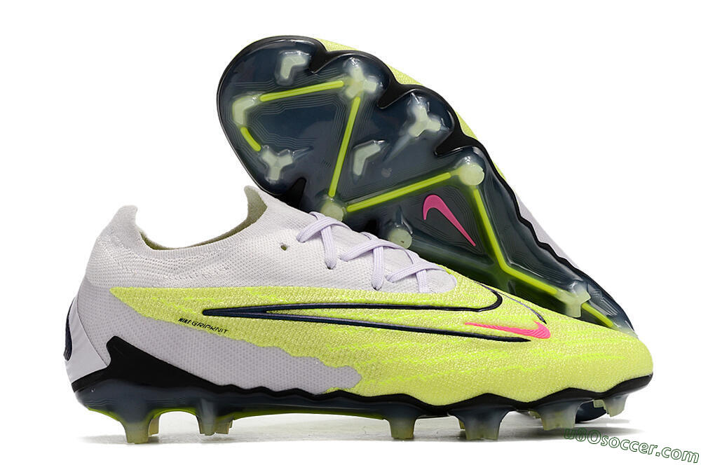Nike Phantom GX Elite FG Firm Ground Soccer Cleats - White/Green/Black 1