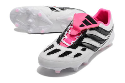 Adidas Predator Precision FG Firm Ground Soccer Cleats - White/Black/Pink