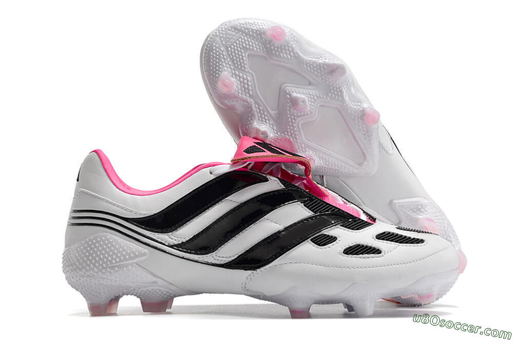 Adidas Predator Precision FG Firm Ground Soccer Cleats - White/Black/Pink 1