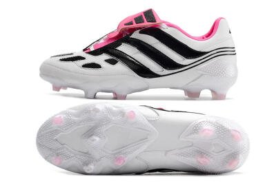Adidas Predator Precision FG Firm Ground Soccer Cleats - White/Black/Pink