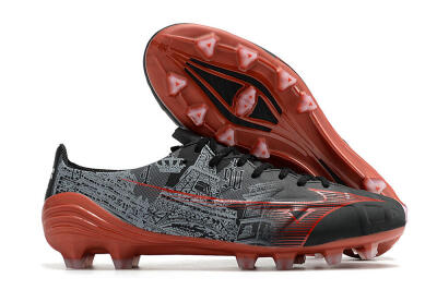 Mizuno Morelia Alpha an FG Firm Ground Soccer Cleats - Black/Red