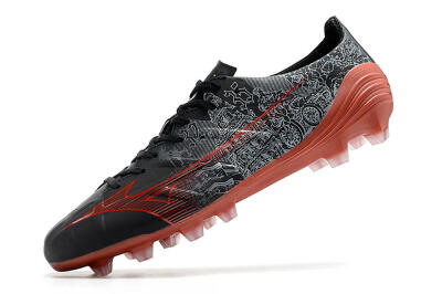 Mizuno Morelia Alpha an FG Firm Ground Soccer Cleats - Black/Red
