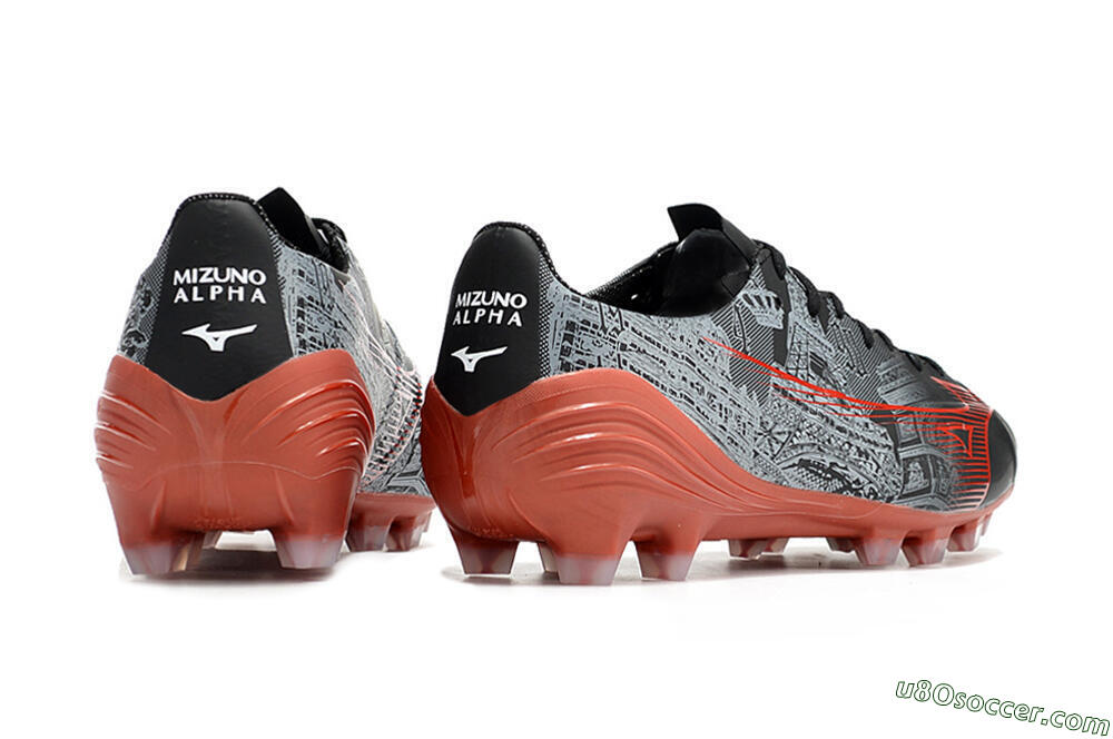 Mizuno Morelia Alpha an FG Firm Ground Soccer Cleats - Black/Red 6