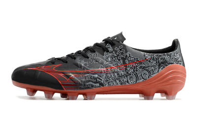 Mizuno Morelia Alpha an FG Firm Ground Soccer Cleats - Black/Red
