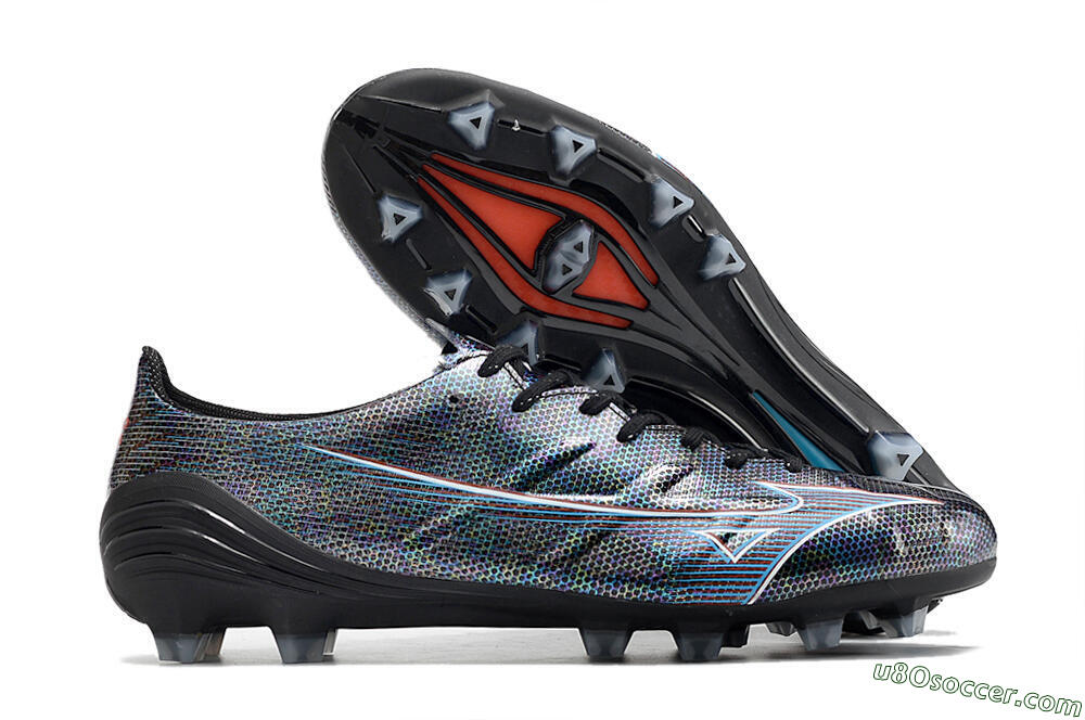 Mizuno Morelia Alpha an FG Firm Ground Soccer Cleats - Black/Blue 1