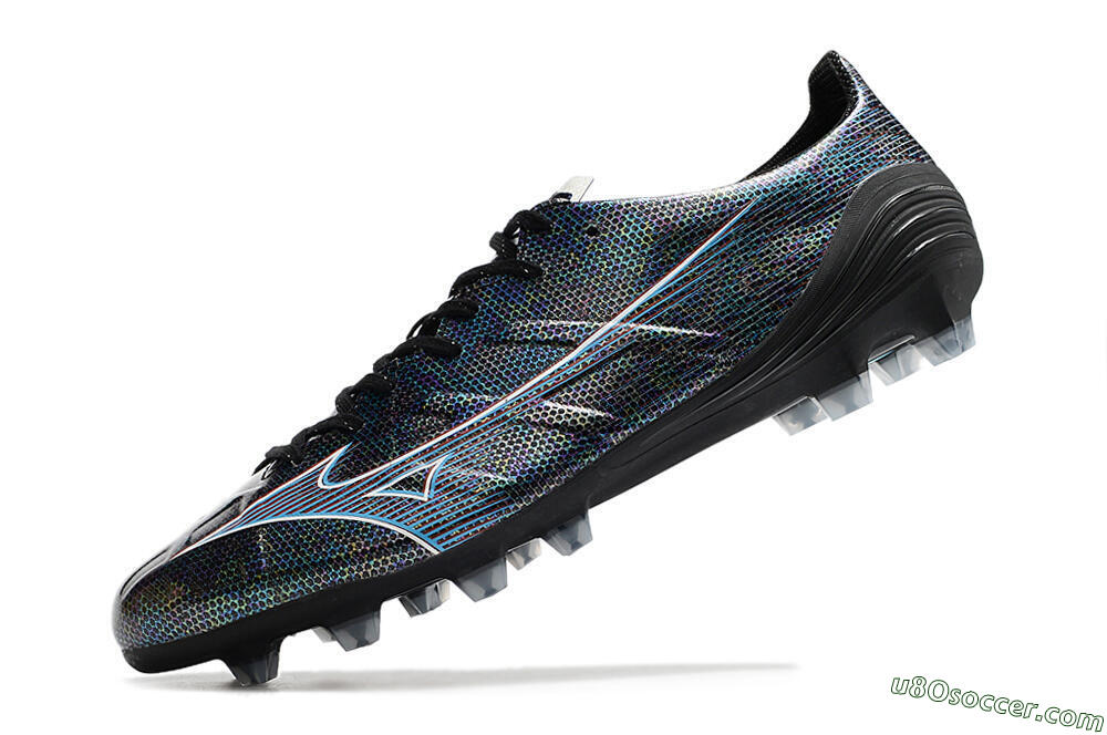 Mizuno Morelia Alpha an FG Firm Ground Soccer Cleats - Black/Blue 5