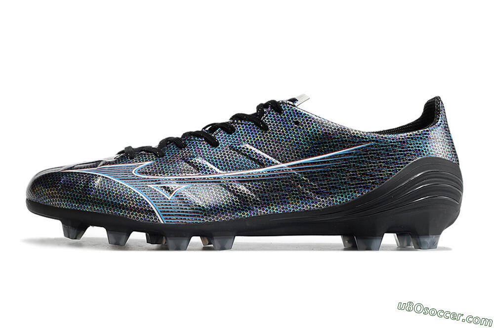 Mizuno Morelia Alpha an FG Firm Ground Soccer Cleats - Black/Blue 2