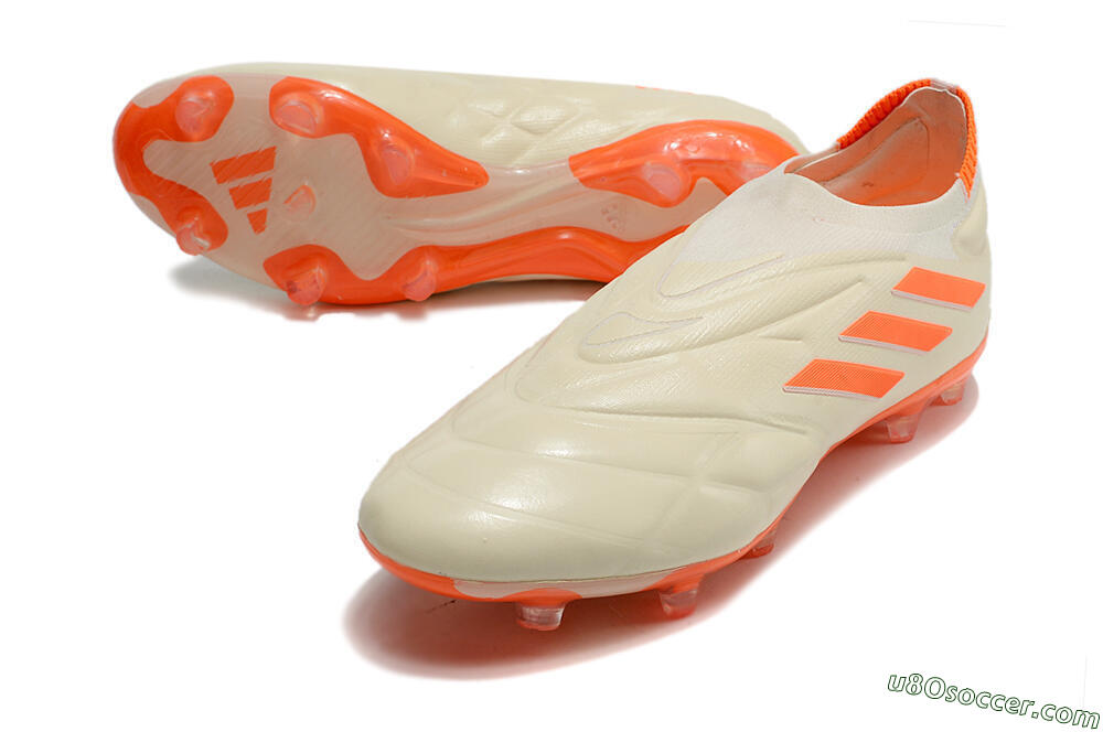 Adidas Copa Pure+ FG Firm Ground Soccer Cleats - White/Orange 3