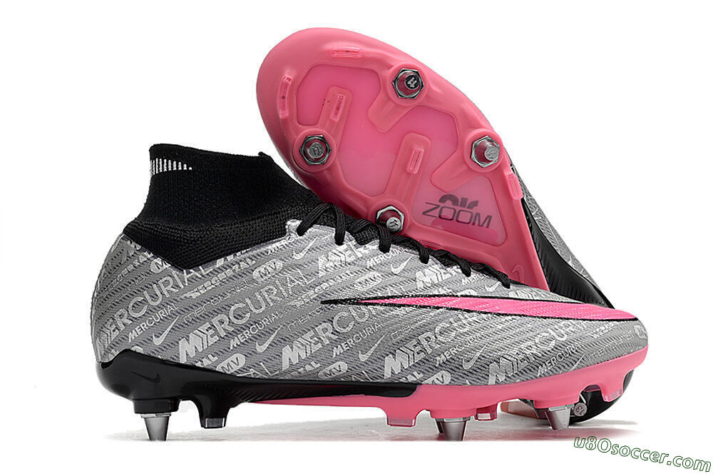 Nike Air Zoom Mercurial Superfly 9 Elite SG Soft Ground Soccer Cleats - Silver/Black/Pink 1