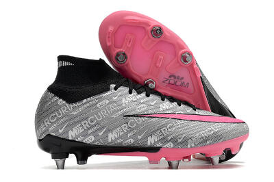 Nike Air Zoom Mercurial Superfly 9 Elite SG Soft Ground Soccer Cleats - Silver/Black/Pink