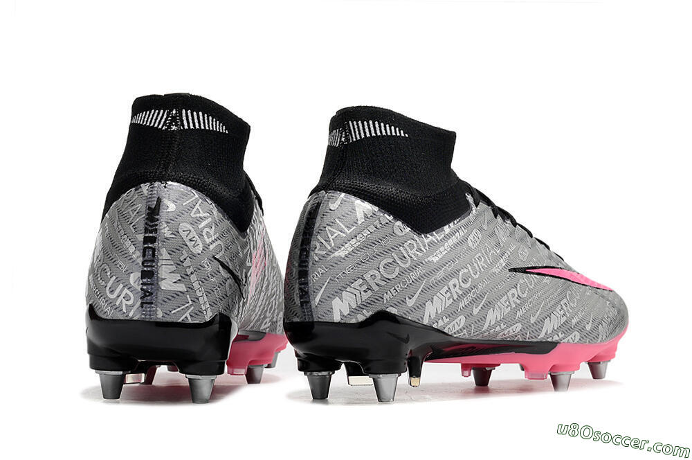 Nike Air Zoom Mercurial Superfly 9 Elite SG Soft Ground Soccer Cleats - Silver/Black/Pink 6