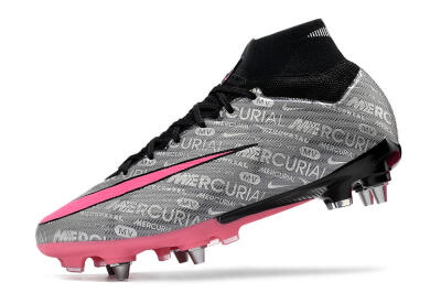Nike Air Zoom Mercurial Superfly 9 Elite SG Soft Ground Soccer Cleats - Silver/Black/Pink
