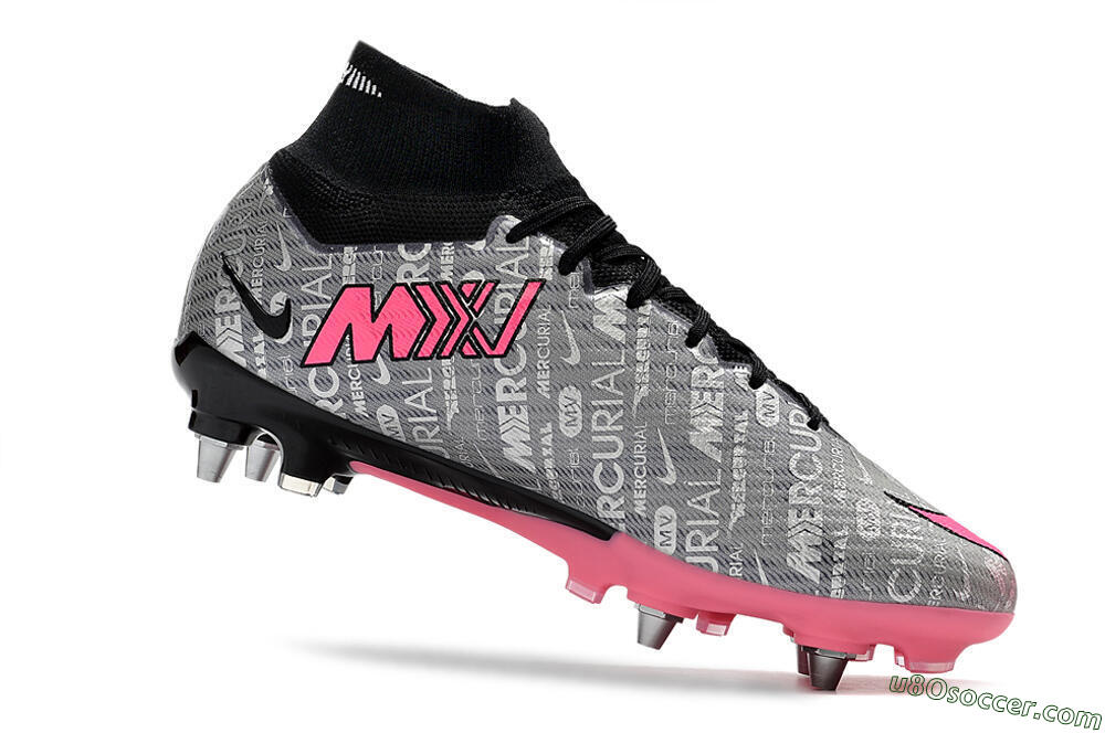 Nike Air Zoom Mercurial Superfly 9 Elite SG Soft Ground Soccer Cleats - Silver/Black/Pink 5