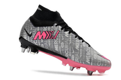 Nike Air Zoom Mercurial Superfly 9 Elite SG Soft Ground Soccer Cleats - Silver/Black/Pink