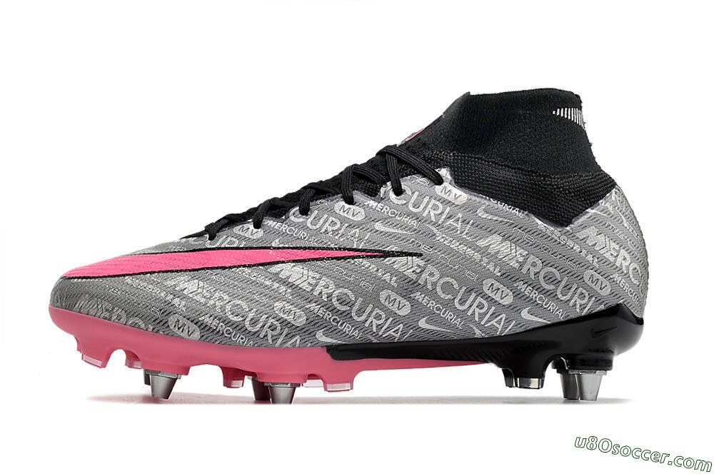Nike Air Zoom Mercurial Superfly 9 Elite SG Soft Ground Soccer Cleats - Silver/Black/Pink 2