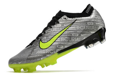 Nike AIR Zoom Mercurial Vapor 15 Elite FG Firm Ground Soccer Cleats - Silver/Green/Black