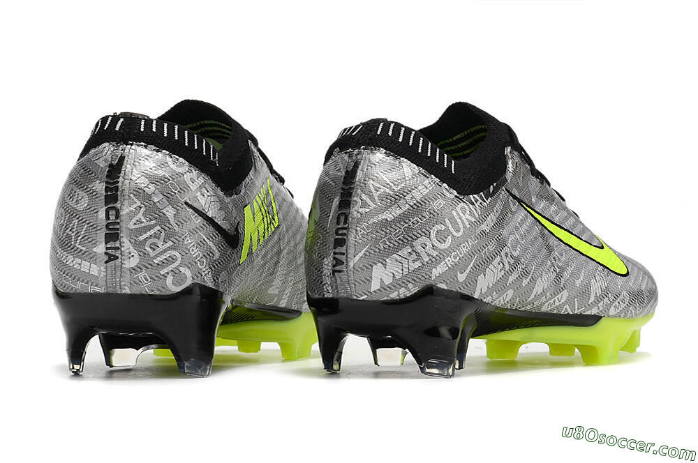 Nike AIR Zoom Mercurial Vapor 15 Elite FG Firm Ground Soccer Cleats - Silver/Green/Black 6