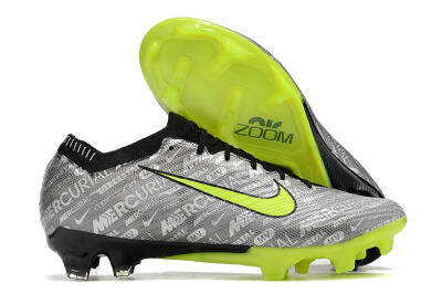 Nike AIR Zoom Mercurial Vapor 15 Elite FG Firm Ground Soccer Cleats - Silver/Green/Black