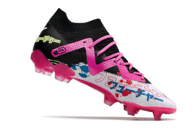 Puma Future X Powercat Tokyo Match FG Firm Ground Soccer Cleats - White/Black/Green/Pink