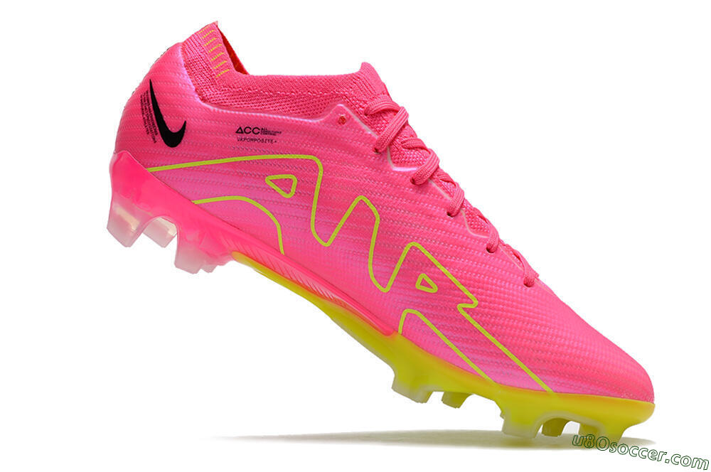 Nike Air Zoom Mercurial Vapor 15 Elite FG Firm Ground Soccer Cleats - Pink/Green/Black 4