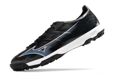 Mizuno Morelia Alpha Japan TF Artificial Turf Soccer Shoes - Black/White/Blue