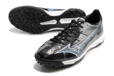 Mizuno Morelia Alpha Japan TF Artificial Turf Soccer Shoes - Black/White/Blue