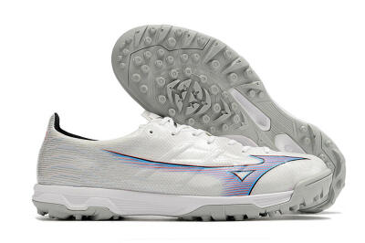 Mizuno Morelia Alpha Japan TF Artificial Turf Soccer Shoes - White/Blue/Red