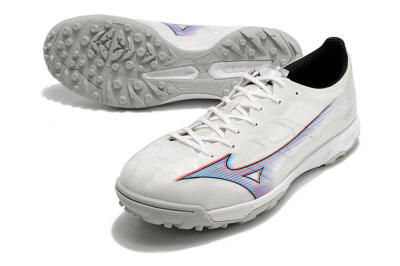 Mizuno Morelia Alpha Japan TF Artificial Turf Soccer Shoes - White/Blue/Red
