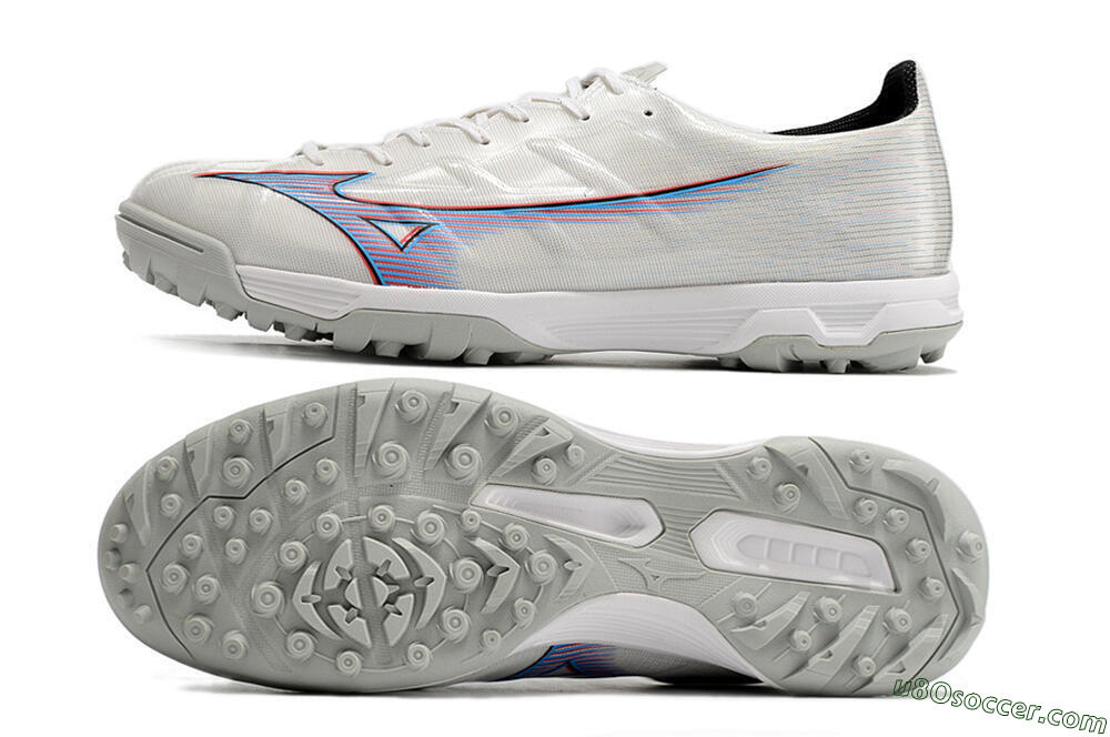 Mizuno Morelia Alpha Japan TF Artificial Turf Soccer Shoes - White/Blue/Red 0