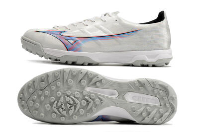 Mizuno Morelia Alpha Japan TF Artificial Turf Soccer Shoes - White/Blue/Red